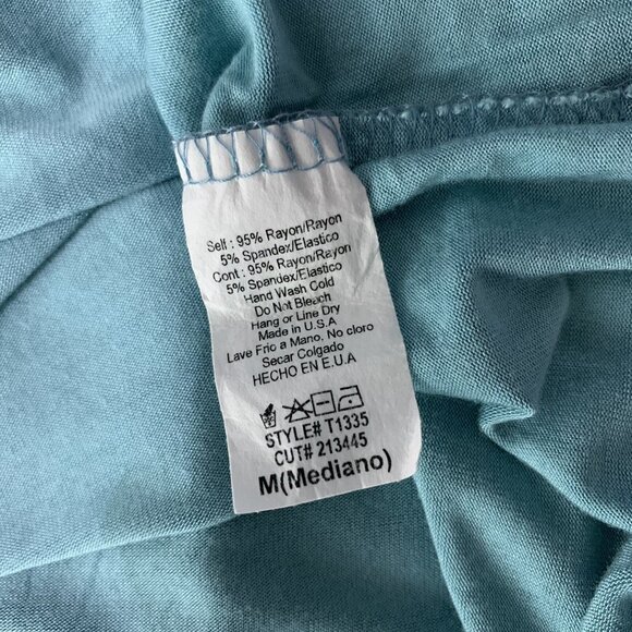 Annabelle Women’s Top Medium Blue 3/4 Sleeve Stretch Casual Cottagecore - Picture 5 of 5